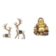 thumbnail image 1 of Escultura de Buda reno, ciervo y Maitreya, estatua de fusión, adorno Feng Shui para el hogar, la oficina, la sala de estar, decoración de aniversario., 1 of 8