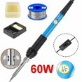 thumbnail image 1 of 60w Soldering Iron Kit Electric Welding Tool Tip Solder Station Paste Flux Wire, 1 of 5