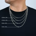 thumbnail image 6 of Nuragold 10K Real White Gold Solid Figaro Link Chain Necklace 16"-30" (2.25mm-6.5mm) Italian Jewelry for Men & Women, 6 of 22