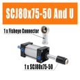 thumbnail image 2 of SCJ80x75-50 Alésage de Cylindre Pneumatique Standard 80mm Double Action, Course Réglable 25-75mm Grande Poussée, Résistant à l'Usure, 2 of 6