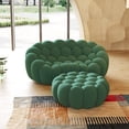 thumbnail image 4 of Sodrens Modern Lazy Floor Sofa,79.53" Bubble Couch,Curved Football Sofa with Ottoman for Living Room,Office,Apartment,No-Assembly,Green, 4 of 8