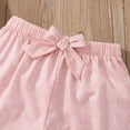 thumbnail image 6 of Huowey Girls Summer Outfit Solid Color Smocked Ruffles Sleeveless Square Collar Tan Top Elastic Waist Cute Bow Shorts Two Piece Cozy Breathable Spring Travel Clothes Tracksuit,Pink,11-12 Years, 6 of 8