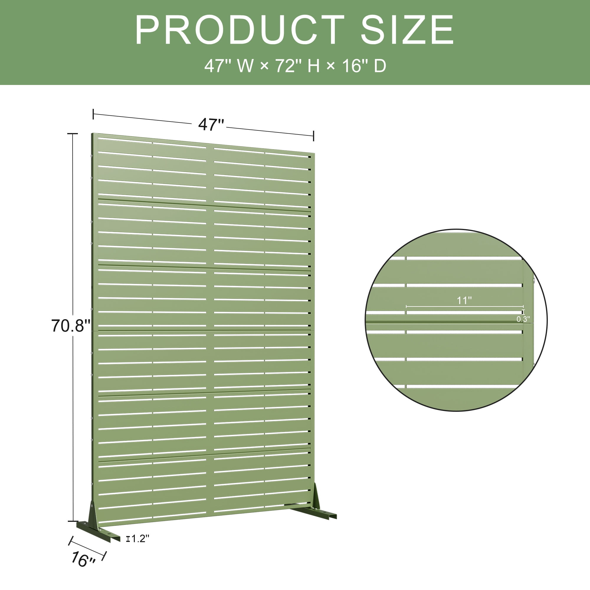 MAYEERTY Privacy Screen Fence, Heavy Duty Fence Privacy Screen Outdoor 72x47x16in 6-Piece Set