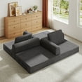 thumbnail image 7 of 79" Convertible Sofa Bed with Fixed-Shape Frame, Modular Folding Boneless Couch with Cylindrical Pillow, Corduroy Lounge Loveseat with Pull Out Bed, No Assembly Required, Dark Gray, 7 of 7