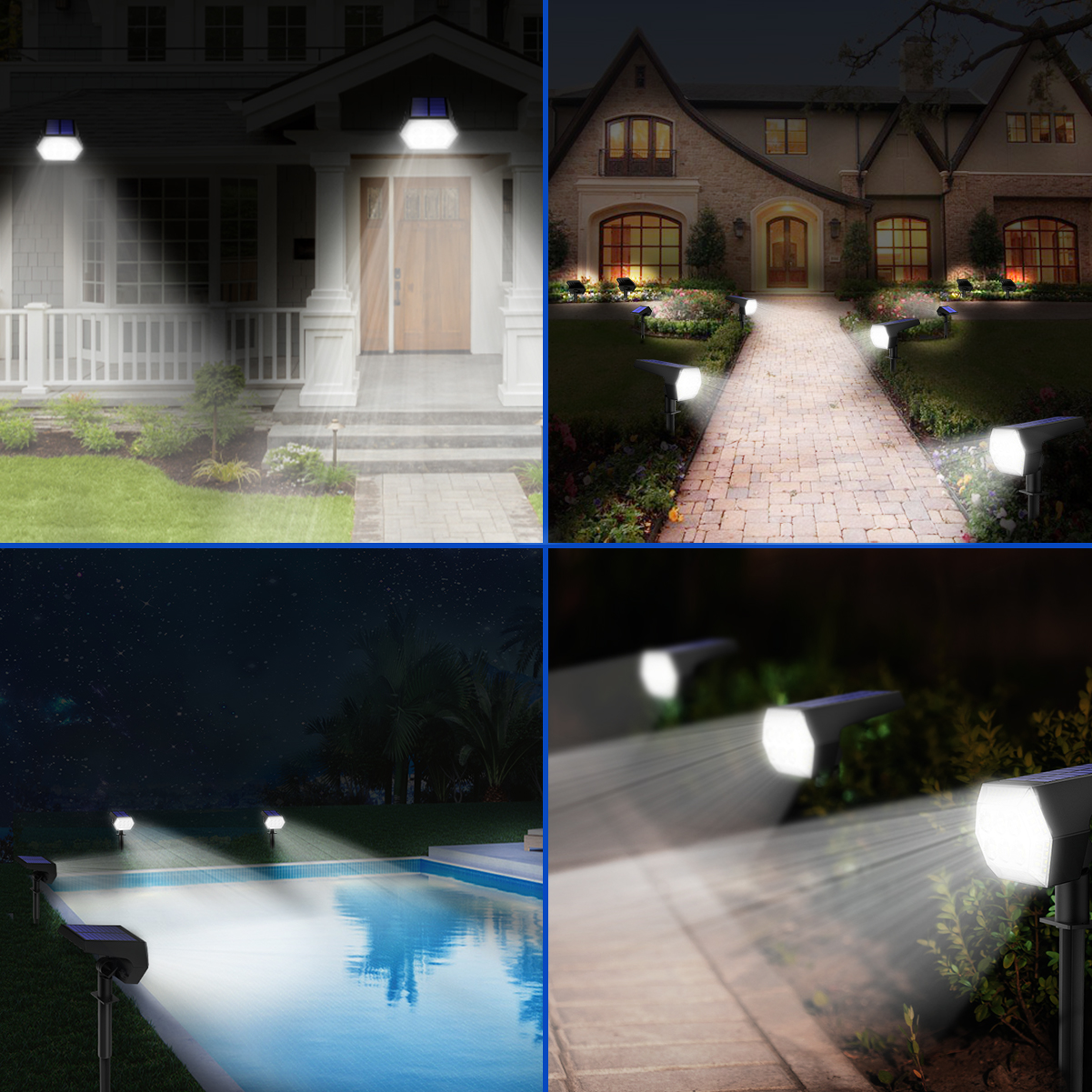 107 LED Solar Landscape Spotlights Outdoor, Ground/Wall Solar Spot Lights  with Remote Control, USB  Solar Powered Wall Lights, Lighting Modes Solar  Security Lights for Garden Yard Patio, Pack