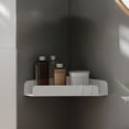 thumbnail image 4 of Estante de almacenamiento para baño, trípode de pared sin perforaciones, para lavabo de baño, con drenaje, estante de almacenamiento de esquina, 4 of 5