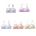thumbnail image 2 of 5-Pack Big Girls Puberty Girls Cotton Print Seamless Training Bra Teen Soft Cotton Underwear, 2 of 11