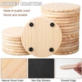 thumbnail image 3 of Posavasos de madera Hushee, 72 unidades, 10 cm, para manualidades, con almohadillas antideslizantes, 3 of 6