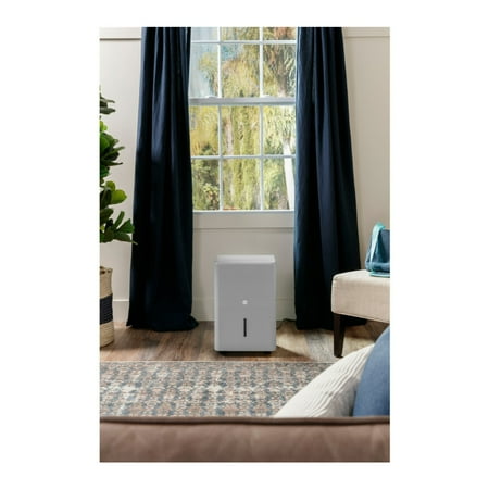 GE - 50-Pint Portable Dehumidifier with Built-in Pump and Smart Dry - Stratus Grey