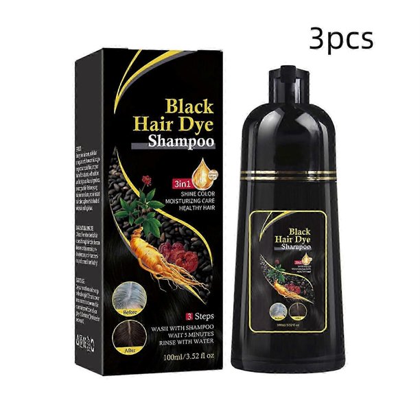 1-3pcs Natural Herbal Instant Black Hair Dye Shampoo For White Hair Coloring