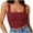 Wine Red, variant on XFLWAM Women's Square Neck Sleeveless Crop Tops Double Layer Seamless Slim Fit Y2k Tank Tops Workout Fitness Casual Basic Crop Tops