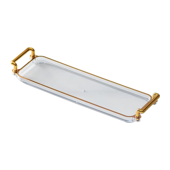 yotijay Nordic Serving Tray Decorative Tray with Handles Dessert Tray Multifunction Food Clear