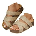 thumbnail image 1 of Dakaela Womens Sandals Memory Foam Platform Chunky Mules Summer Slip on Shoes Beach Slides Slippers, 1 of 8