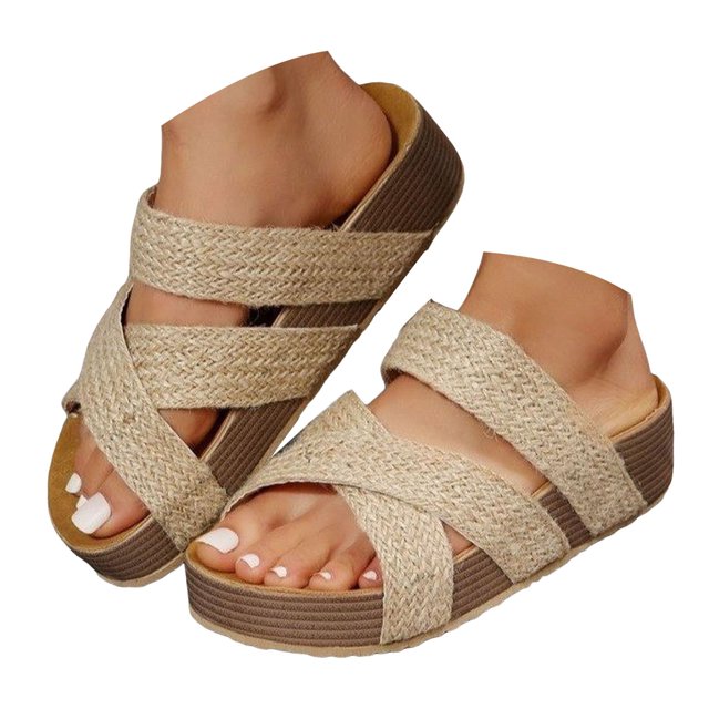 Dakaela Womens Sandals Memory Foam Platform Chunky Mules Summer Slip on Shoes Beach Slides Slippers