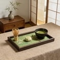 thumbnail image 2 of Bamboo Embroidery Decorative Wood Tray, Rectangular Storage Tray for Living Room, Desk & Tabletop Organization, 2 of 6