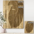 thumbnail image 3 of Designart 'Close Up Botanical Beige Retro Leaf' Lake House Print on Natural Pine Wood, 3 of 3