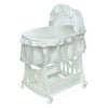 Badger Basket Portable Bassinet n Cradle with Toybox Base and Half Skirt - White