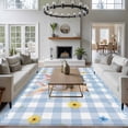 thumbnail image 4 of Easter Gnomes Area Rug 5x7 Washable Rug Non Slip Watercolor Eggs Basket Daisy Spring Blue Plaid Large Area Rug Soft Stainresistant Indoor Floor Carpet for Living Room Bedroom Home Office Dining Room, 4 of 8