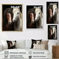 thumbnail image 4 of Designart "Dynamic Equine Duo White and Brown Horse I" Animals Floater Framed Canvas Wall Art, 4 of 7