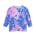 thumbnail image 4 of Hicidod Toddler Shirts 3/4 Length Sleeve Crewneck Tops Fashion Tie-Dye Spring Summer Pullover Clothes for Kids Girls Boys, 4 of 5