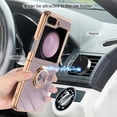 thumbnail image 2 of for Samsung Galaxy Z Flip 5 Case with Stand 360° Rotatable Ring Holder Kickstand [Magnetic Car Mount] Gold Plating for Women Men Shockproof Protective Cover for Samsung Z Flip 5 5G (Purple), 2 of 7