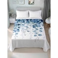 thumbnail image 4 of Blue Eucalyptus Leaves Flat Sheets Only Full Size, Soft Breathable Bed Top Sheets for Mattress, Summer Botanical Weeping Luxury Bedding Flat Sheets for Home Hotel Bedroom Bed Protection, 4 of 9