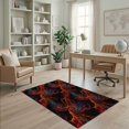 thumbnail image 2 of ODIKA Abstract Flame Rivers And Molten Cracks Volcanic Vortex With Playful Expressive Stain Resistant Low Profile for Dorm Room, Small Living Apartment, 2 of 7