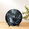 thumbnail image 6 of Daiia Forest Black Ghost Warrior Printed Pattern Ceramic Plate Dinner Plates Bone China Decorative Plates with Display Stand Art Ceramic Ornaments for Wall Hanging Decoration-6in, 6 of 6
