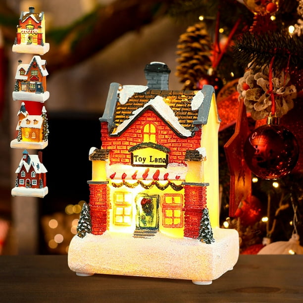 Fiudx Farol Navideño con Luz Led de Colores, Decoración Festiva de Mesa, Luz Romántica Navideña, Funciona con Pilas, Ambiente Festivo, 1 Lámpara Decorativa