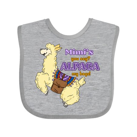 

Inktastic Cute Jumping Alpaca Mimi s You Say ALPACA my Bags Gift Baby Boy or Baby Girl Bib