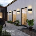 thumbnail image 3 of Aplique de pared LED de 8 W, luz blanca cálida de 3000 K, aplique de pared impermeable IP65, luz LED de aluminio moderna, disponible para interiores y exteriores (negro) WddnAot, 3 of 5