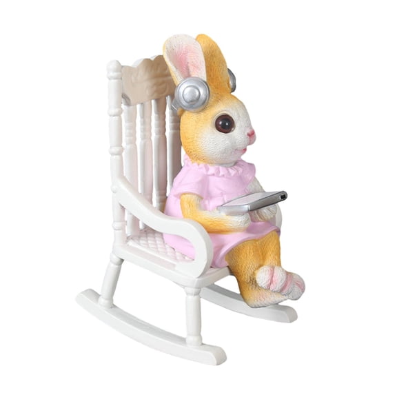 Fzaqwen Garden Statue Animal Sculpture Cute Cartoon Creative Resin Tabletop Ornament for Female