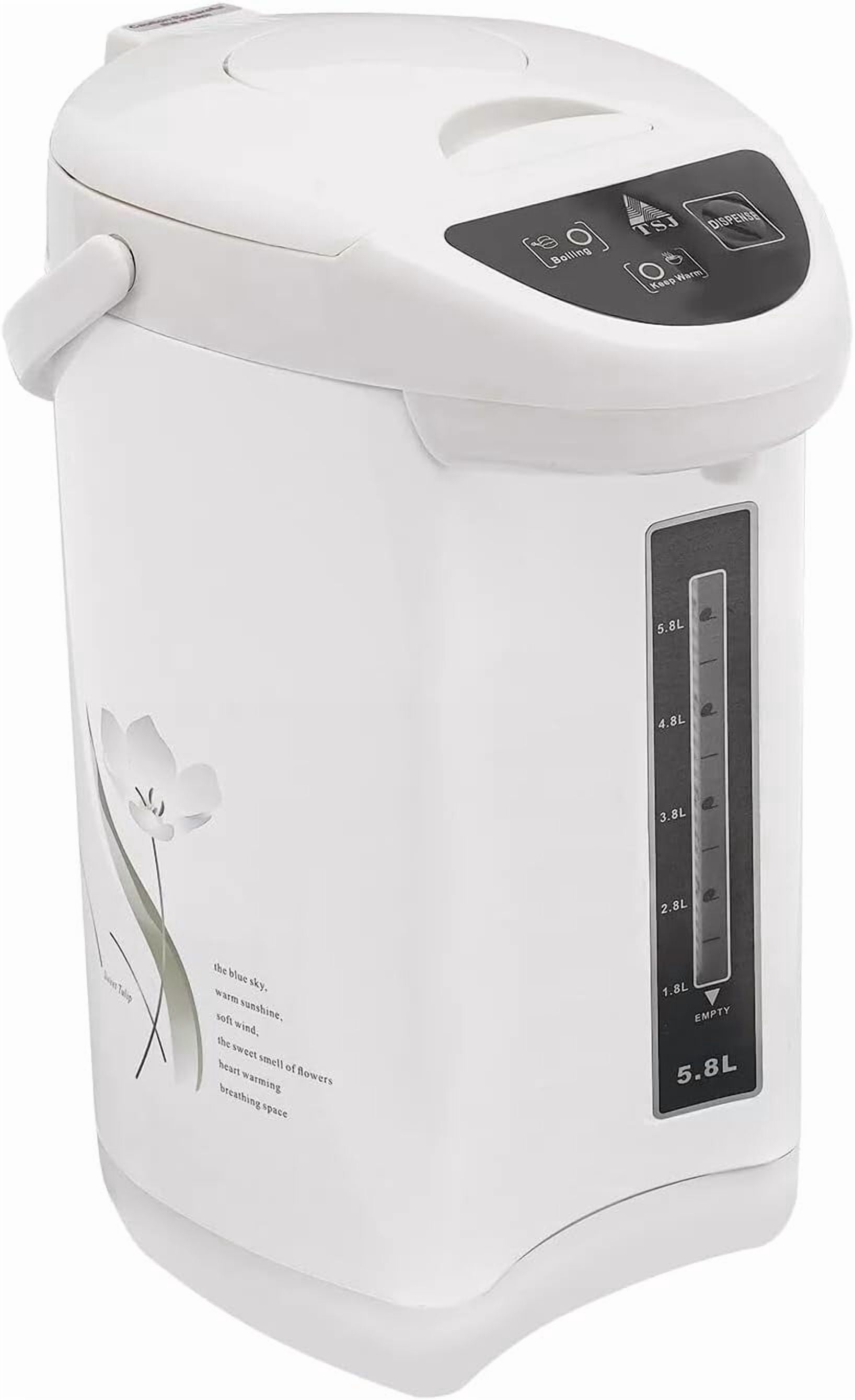 Hot Water Urn Pot, 4L/135 oz Electric Hot Water Boiler Warmer Kettle, Manual & Auto Dispense, 3 Water Dispensing Modes, 304 Stainless Steel Countertop Water Heater (White)
