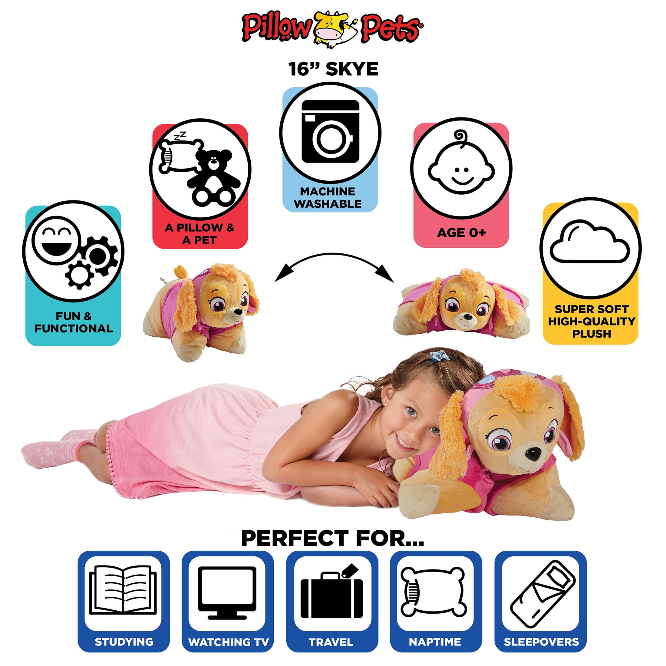 (1 pack) Skye Paw Patrol Pillow Pet