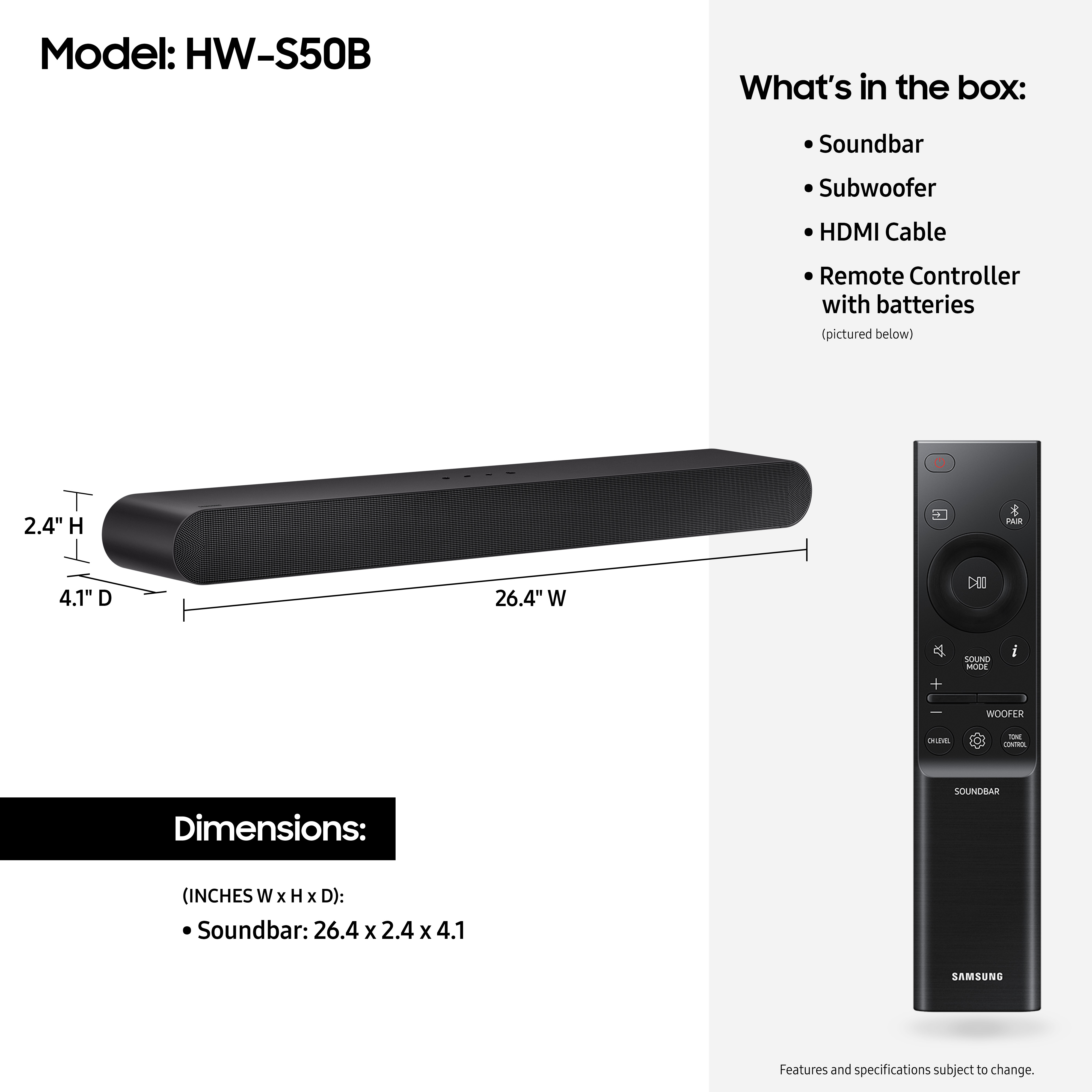 Samsung HW-S50B/ZA 3.0ch All-in-One Soundbar photo 7