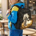 thumbnail image 3 of Jeiento Horse Lightweight Toddler Backpack for Preschool, Sunflower 13.5 Inch Kids School Bag for 3-5 Year Old Boys, Bookbag with 2 Front & 2 Side Pockets, 3 of 7