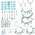 thumbnail image 3 of Blue Charm Bracelet Making Kit TeqHome Jewelry Making Kit Trendy Stuff DIY Crafts with Gift Box for Teen Girls Gifts Birthday 5 6 7 8 9 10 11 12 Years Old, 3 of 12