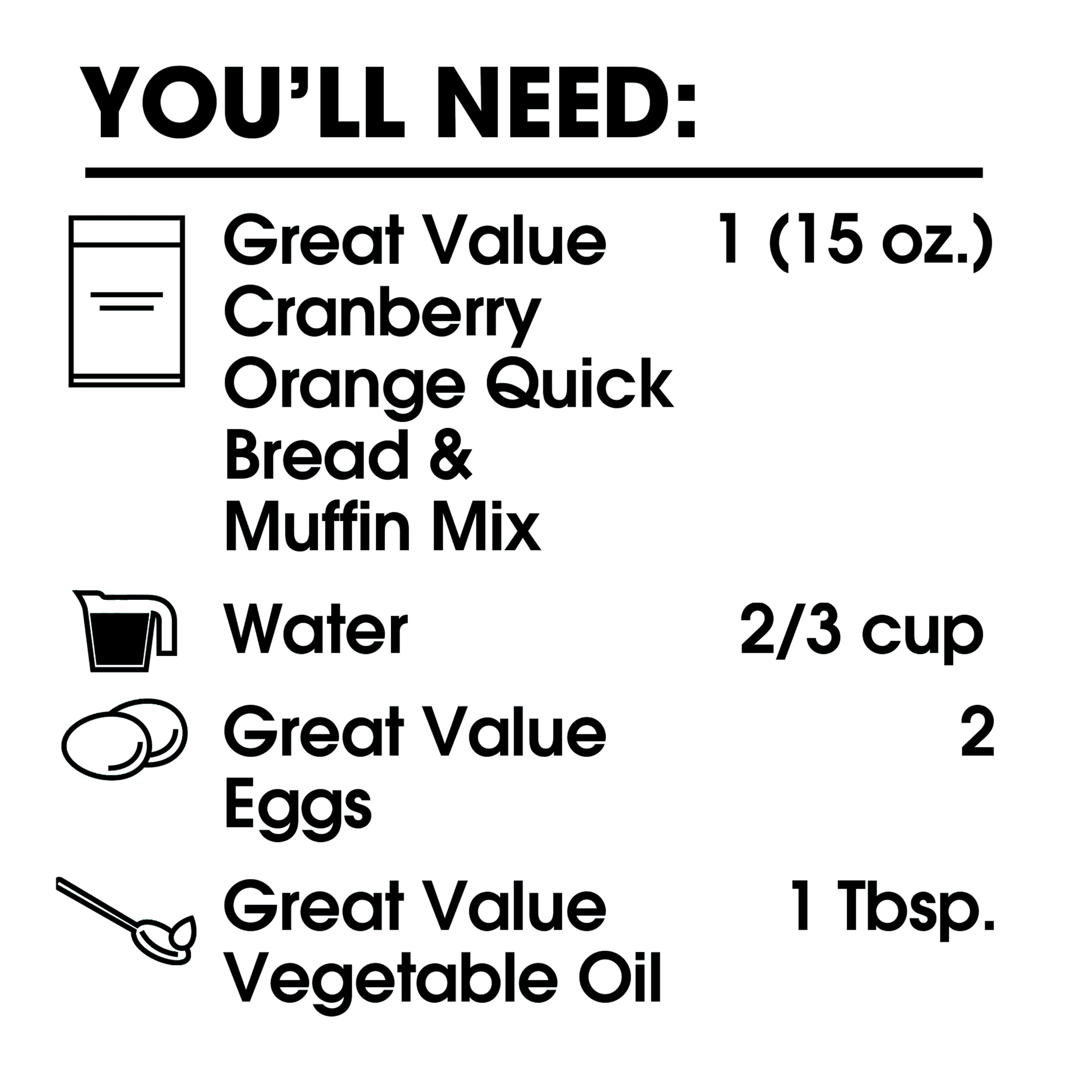 Great Value Cranberry Orange Muffin and Quick Bread Mix, 15 oz