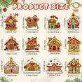 thumbnail image 3 of Ayieyill 12pcs Gingerbread Christmas Ornaments Gingerbread Christmas Tree Decorations Holiday Decor (House), 3 of 7