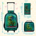 thumbnail image 4 of Mochila con Ruedas AGSDON 3 Piezas para Niños con Lonchera Dinosaurio Verde, 4 of 9