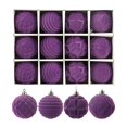 thumbnail image 4 of Sturdy Flocking Christmas Hanging Charm 12pcs 8cm Stylish Shatterproof Baubles for Home and Office Holiday Decoration dark brown, 4 of 5