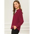 thumbnail image 4 of Dde San Patricio profesional Blusas de gade manlarcon cuello alto elegante pamujer  borgoM, 4 of 6