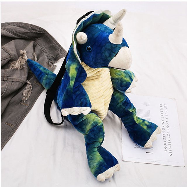 Bolsas de la mochila de dinosaurio para niños dibujos animados 3d dinosaur forma suave fehip niños lindo animal mochila para la escuela de viajes acampando