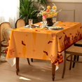 thumbnail image 5 of Halloween Tablecloth Waterproof \u2013 Spooky Pumpkin Design, Orange Table Cover for Halloween Party Decorations, Washable Spillproof Table Cloth for Indoor Outdoor Use, W60 x L02 in, 5 of 6
