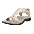thumbnail image 2 of Domuza Orthopedic Casual Sandals for Women Non Slip Slip on Arch Support Flat Wedge Sandals Lightweight Sneakers 2026 New Vacation Beach Foam Shoes Beige 9（EU-42）, 2 of 3