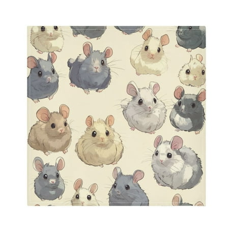 

WOBOGO Anime Chinchilla Cloth Napkins 4 Pieces Soft Elegant Touch Durable Absorbent Quick Drying for Elegant Dining