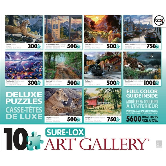 Sure-Lox Art Gallery Deluxe Puzzle, 10-in-1 Pack