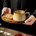 thumbnail image 4 of Oval Wooden Tray, Wooden Coffee and Breakfast Tray, Creative Storage Tray, Afternoon Tea Coffee Cup Snack Tray, Irregular Charcuterie Tray 9.45x4.92 Inch (1Pcs), 4 of 7