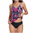 thumbnail image 1 of LSLJS Ladies Fashion Multicolor Leaf Flower Print Sling Women Swimsuit Swimming Trunks Set, Tankini Swimsuits, 1 of 7