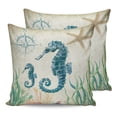 thumbnail image 7 of Outdoor Throw Pillow Cover Nautical Compass Seahorse Seaweed Waterproof Cushion Covers 2 Pack Marine Life on Retro Paper Pillow Cases Home Decoration for Patio Garden Couch Sofa, 7 of 7